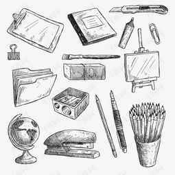 探索手绘文化用品之美 高清装饰图案PSD免费下载与创意应用